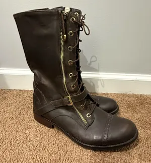 Love Moschino Brown Combat Boots Lace Up Euc Size 40 Us 9.5‎ thumbnail 1