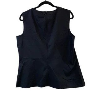 Worthington Black Peplum Sleeveless Blouse‎ Top XL Career Chic thumbnail 3
