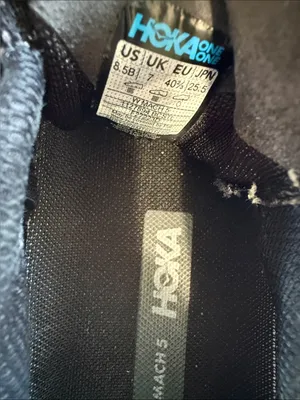 Hoka Mach 5 Black and Gray Athletic Sneakers with White Sole thumbnail 8