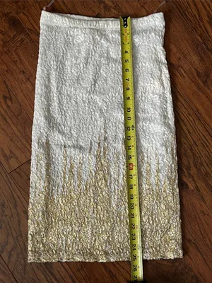 NWOT Joyce Leslie Strapless White Lace Dress/Skirt with Gold Accents thumbnail 12