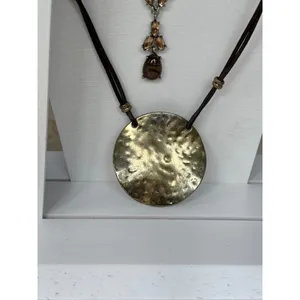 Bronze & Gold Multi-Style Pendant Necklace Set- 5 piece set thumbnail 3