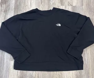 The North Face Womens Black‎ Design Logo Crew Neck Sweatshirt Size Medium thumbnail 1