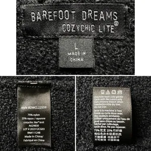 Barefoot Dreams Cozychic Lite Black Open Front Soft Sweater Cardigan, Sz Large thumbnail 11