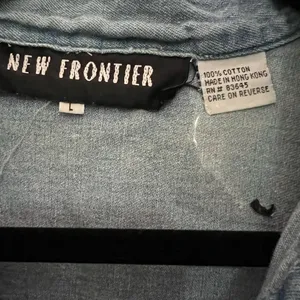 Denim‎ Button-Up Shirt New Frontier Cotton Size Large parent trap 90s thumbnail 5