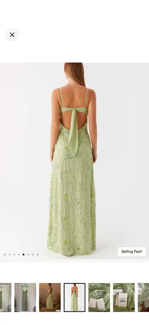 Peppermayo Celandine Beaded Green Maxi Formal Dress Women's Size 6 thumbnail 5