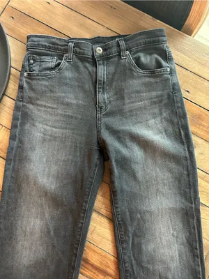 AG Brinley Mid Rise Straight Leg Dark Charcoal Black Jeans 28 thumbnail 5
