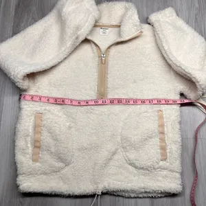 No Boundaries Cream Sherpa Half-Zip sweater thumbnail 5