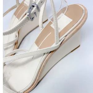 Dolce Vita Gemini Ivory Leather Strappy Wedge Heel Sandals NEW Size 10 MSRP $130 thumbnail 3