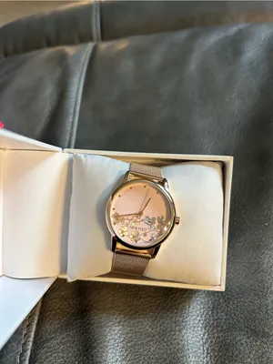 Nine West Women's Quartz Rose Gold-Tone Stainless Steel Mesh Band and Flower‎ Watch, 35mm thumbnail 3