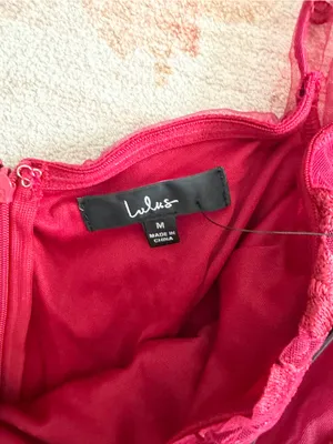Lulu's Darling Charisma Wine Red Mesh Embroidered Midi Dress thumbnail 6