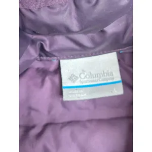 Columbia duck down filled Purple Packable Puffer Jacket women large zip up coat thumbnail 5
