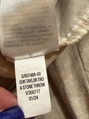 NWT Linen Blend Extra High Rise Wide Leg Trousers Pleated Beige Neutral Size L thumbnail 7