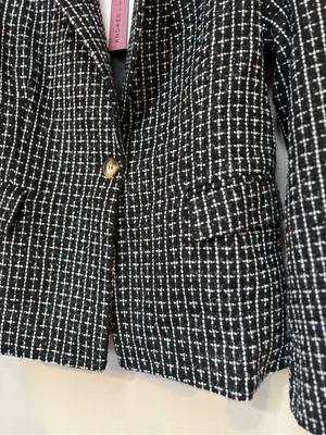 Andree by Unit NWT Black White Tweed Blazer S Dark Academia Office Siren thumbnail 6