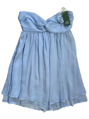 Wild Fable Light Blue Strapless Babydoll Mini Dress With Straps Medium NWT thumbnail 3