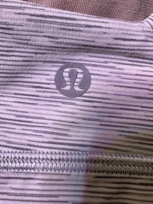 lululemon athletica Grey Striped Strappy Sports Bra thumbnail 8