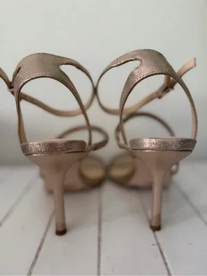 Jessica Simpson Rose Gold Rhinestone Strappy Heels thumbnail 4