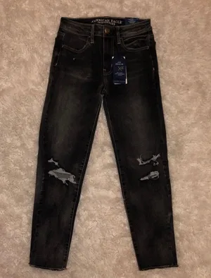 American Eagle Outfitters Ripped Black Skinny Jeans thumbnail 1
