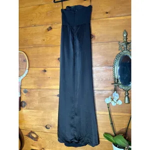 NWT Lulus Mella Black Mixed Media Strapless Maxi Dress Bridesmaid Banquet Sz XS thumbnail 5