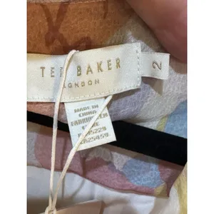 Ted Baker Dress Juleah Ruched Sleeve Dress Size 2 US Size 6 Watercolor Pastel thumbnail 5