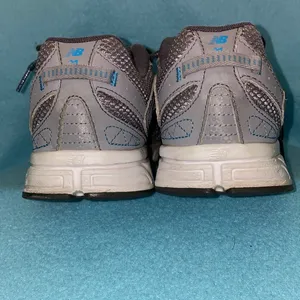 NEW BALANCE leather mesh memory foam lace up gray blue sneakers size 9.5 thumbnail 4