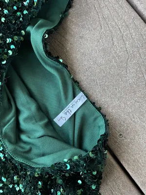 Lucy in the Sky Sequin Dress Emerald Green Mini thumbnail 5