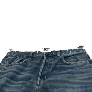 Madewell‎ Low Slung Baggy Crop Jeans 26 Raw Hem Wide Leg Blue Denim High Rise thumbnail 8