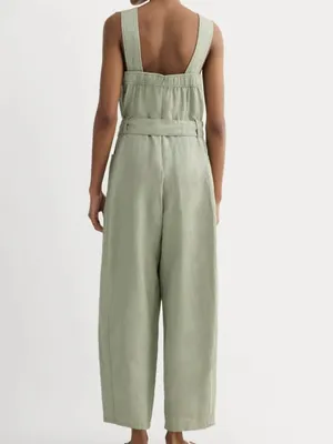 Everlane The Utility Coverall in Linen Seagrass Size 14 thumbnail 2
