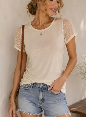 J Crew Light Yellow Sheer Swiss Dot Sleeve Top Womens XS Girly Romantic Blouse thumbnail 1