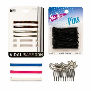 Vidal Sassoon Sta-Rite Vtg Hair Accessory Bundle Barrettes Pins Rhinestone Comb thumbnail 2