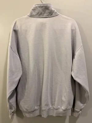 Brandy Melville Fleece Lined Quarter Zip Pullover Grey thumbnail 2