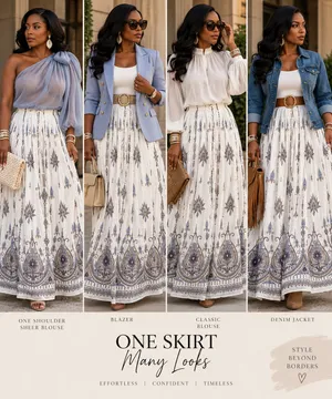 Made in India Embroidered Skirt White thumbnail 3