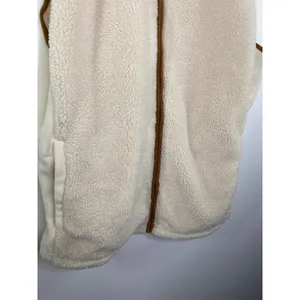 Chaps‎ Womens Cream Brown Sherpa Full Zip Vest Plus Size 1X EP3011 thumbnail 3