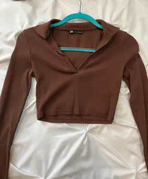 Cropped Polo Brown Long Sleeve thumbnail 2