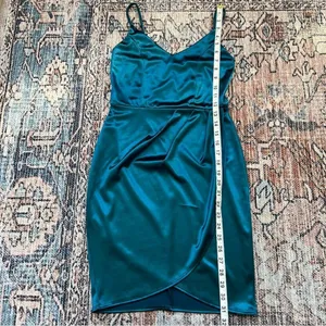 Lulus Forever Your Girl Teal Blue Satin Bodycon Dress Extra Small Mini Dress thumbnail 13