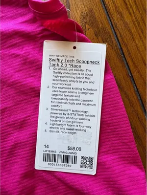 Lululemon Swiftly Tech Scoopneck Tank 2.0 Race Jewelled Magenta Size 14 NWT thumbnail 4