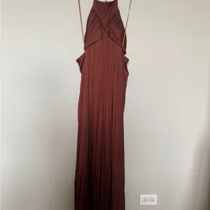 Anthropologie Brown Halter Maxi Dress thumbnail 6