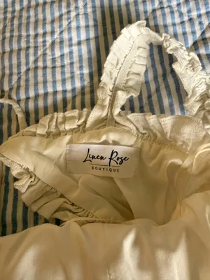 Linen Rose Boutique white mini dress Tan thumbnail 5