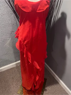 🌺A New Day Red Ruffle Maxi Dress Size Large 🌺 thumbnail 3