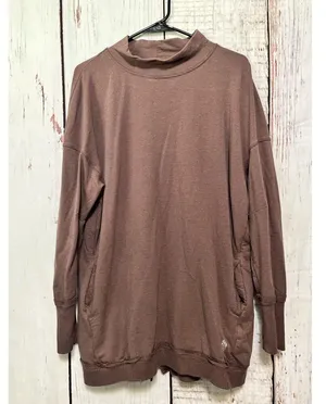 Free People Movement Zipper Back Oversized Mock Neck Pocket Sweater Size Medium thumbnail 4