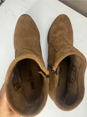 Minnetonka 1523 Blake Boot Brown Side Zipper and Fringe women’s size 8.5 thumbnail 6
