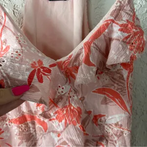 Miss Me | Tropical Floral Ruffled Racerback Tank Top Size M thumbnail 6