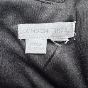 London Times Dress Size ?? Black Tiered Ruffle Sheath Cocktail Empire Waist thumbnail 4