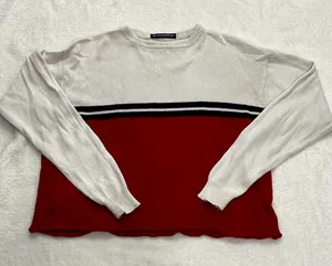 Brandy-melville Women's Red and White Jumper thumbnail 1