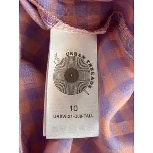 Urban Threads Women Dress 10‎ Purple Peach Gingham Tiered Smock Tall Cottagecore thumbnail 9