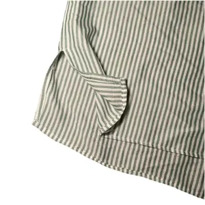 Women's Casual Light Green & White Striped Button Down Summer, Vacation.‎ LG thumbnail 5