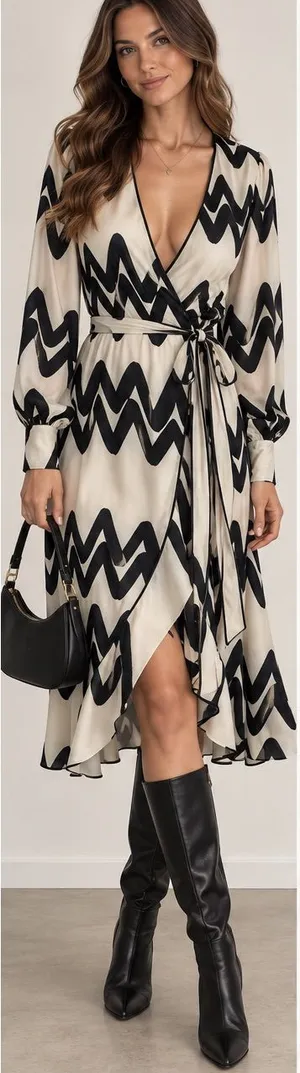 ALEXIS Abstract Wrap Dress XS | European Resort | Mod Minimalist | Vacation Chic thumbnail 1