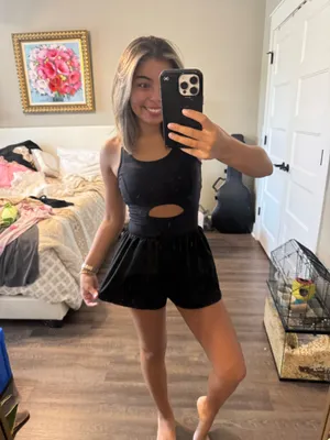 SheIn Black Cutout Romper thumbnail 2