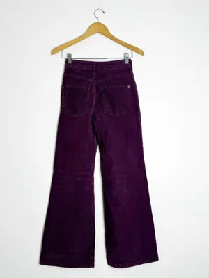 Pilcro Corduroy Wide Leg Pants Size 24 Purple High Rise Anthropologie thumbnail 2