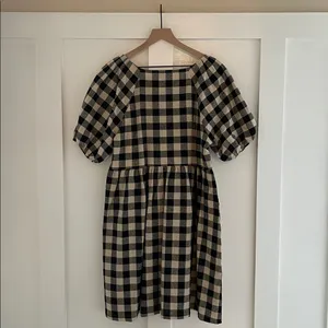 MODCLOTH x PRINCESS HIGHWAY Isabelle Dress Gingham Plaid Cotton Linen Size 10 thumbnail 6