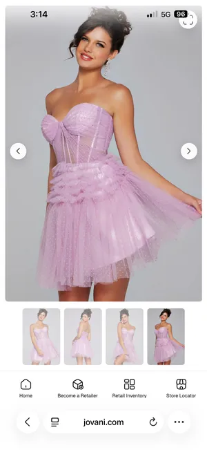 Jovani Lilac Dress Strapless thumbnail 4